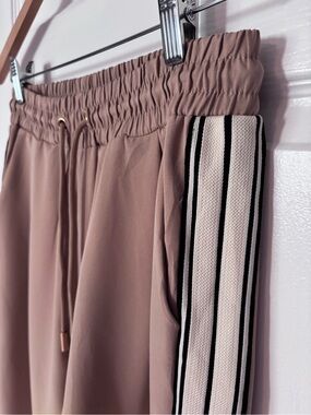 Bishop + Young Ford Tie Front Track Pants Wide Leg Stripe Size Small